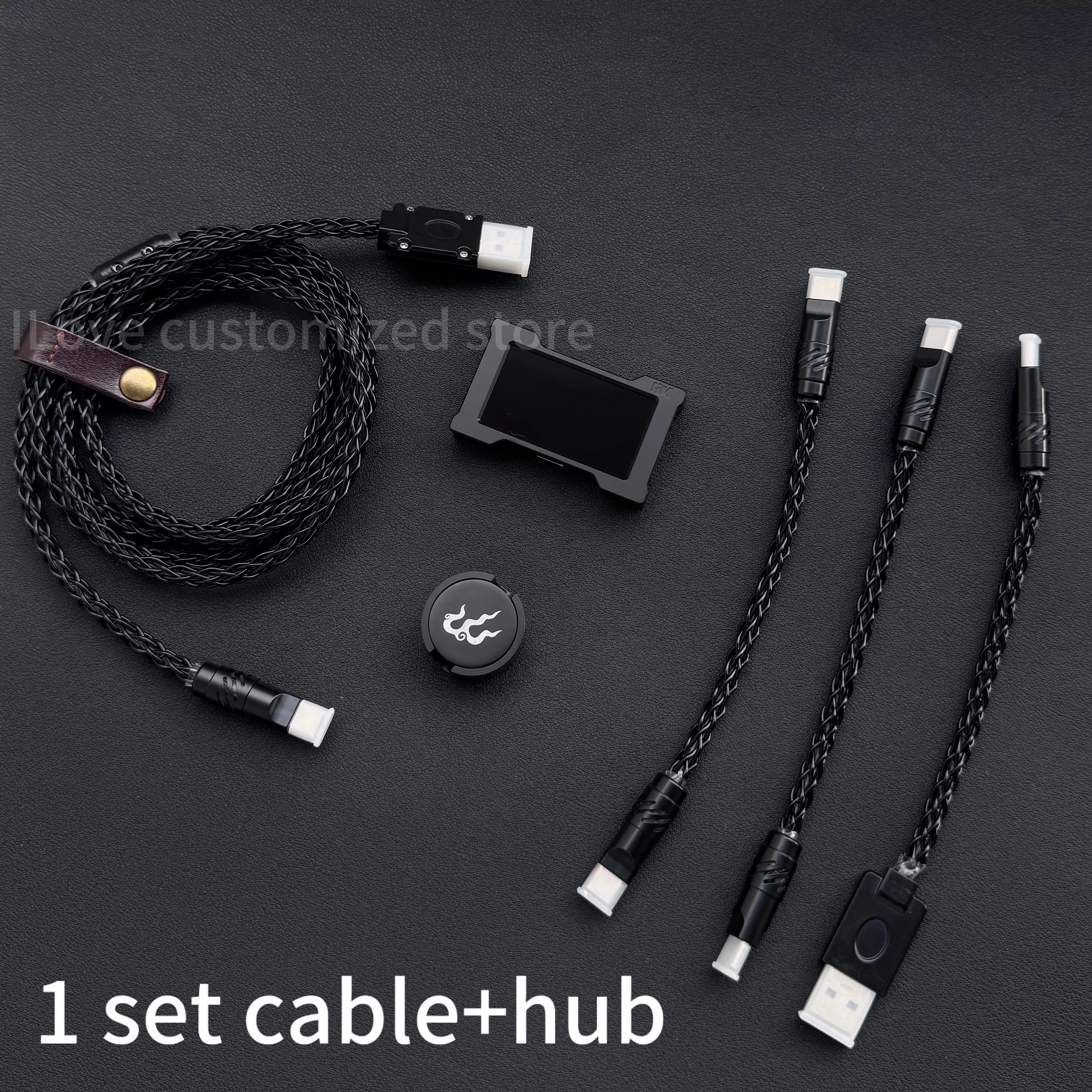 Kabel do klawiatury 8k, miedź monokrystaliczna, magnetycznie sterowane oświetlenie do hubów Esports/HMlab, 15cm C-C/15cm/1.3m USB-C (black 1 set) — Zdjęcie 2 z 3
