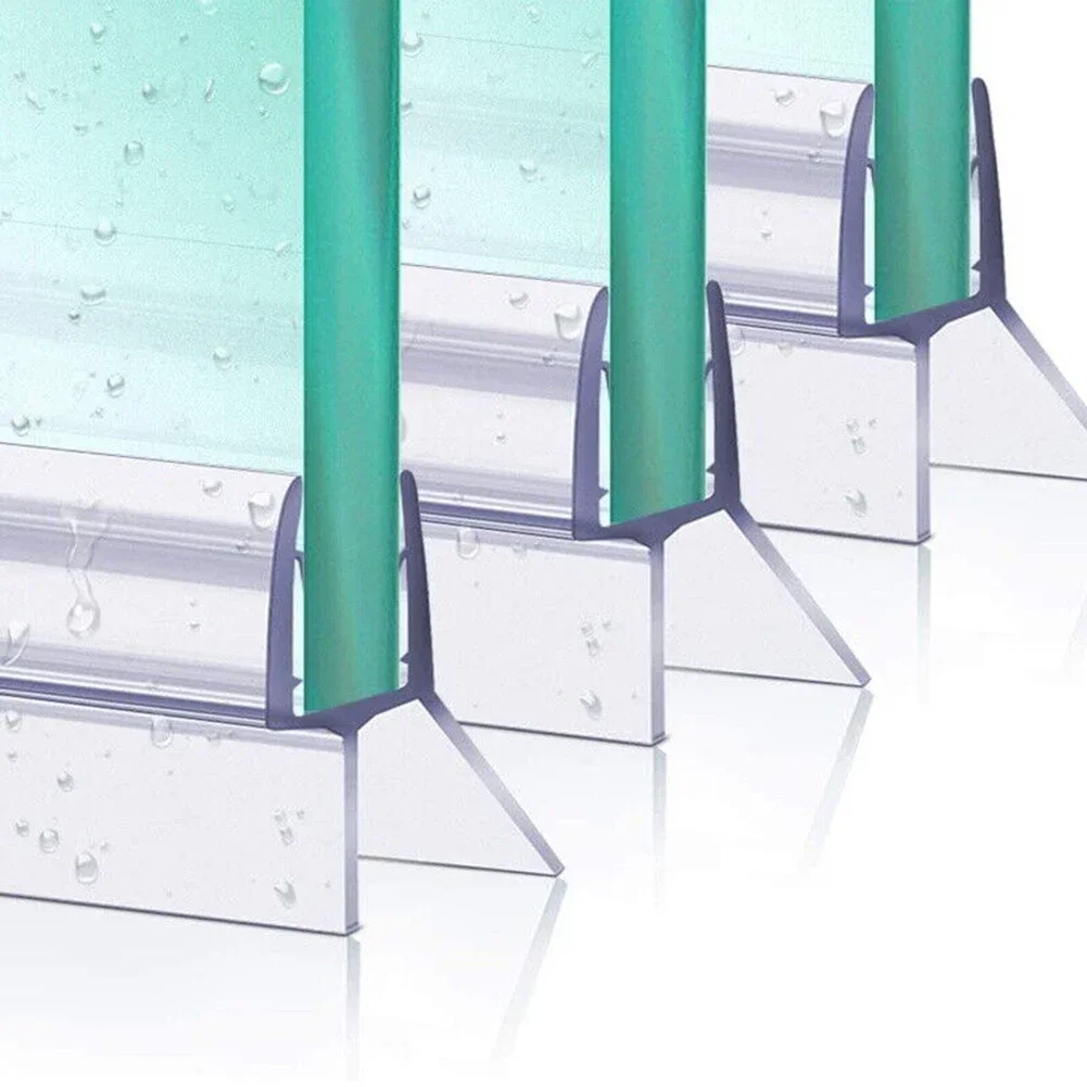 2 uds 50cm tira de ducha de baño sello para pantallas puertas se adapta a sellos de vidrio de 4-6mm huecos tira de sellado de PVC accesorios de baño