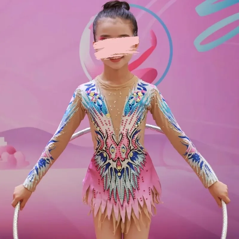 artistic-gymnastics-suit-children's-fem-art-exam-cetition-toddler-cheerleading-cetition-performance-cetitive-aero