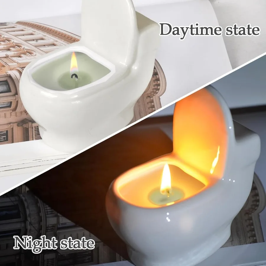 เทียนหอมกลิ่นมะลิ เทียนอโรมาเธอราพี 6 ออนซ์ ติดไฟได้นานกว่า 42 ชั่วโมง รูปทรงโถสุขภัณฑ์ ทำจากถั่วเหลืองปลอดสารพิษ