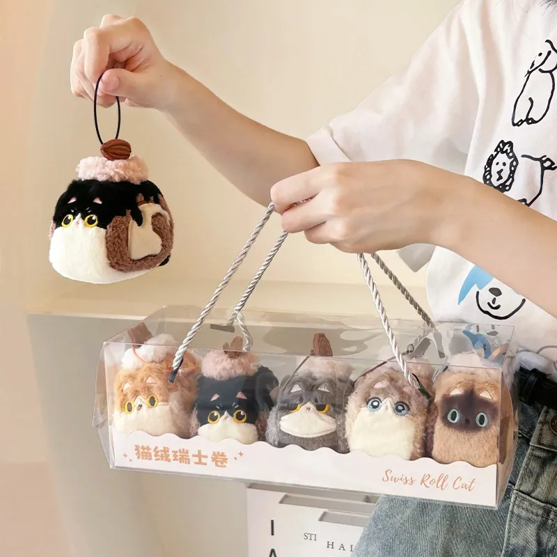 

Плюшевый брелок-подвеска в виде милого котенка Cake Roll, украшение для рюкзака, маленькой сумки, подарок на день рождения для любителей кошек