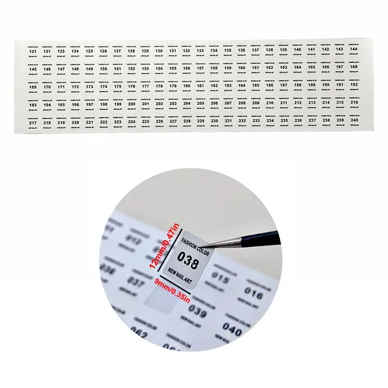 NO.1-240 Nail Polish Number Sticker Label Color Gel Bottle Lipstick Nails Tips Display Mark Numbering Manicure Tool Varnish Glue
