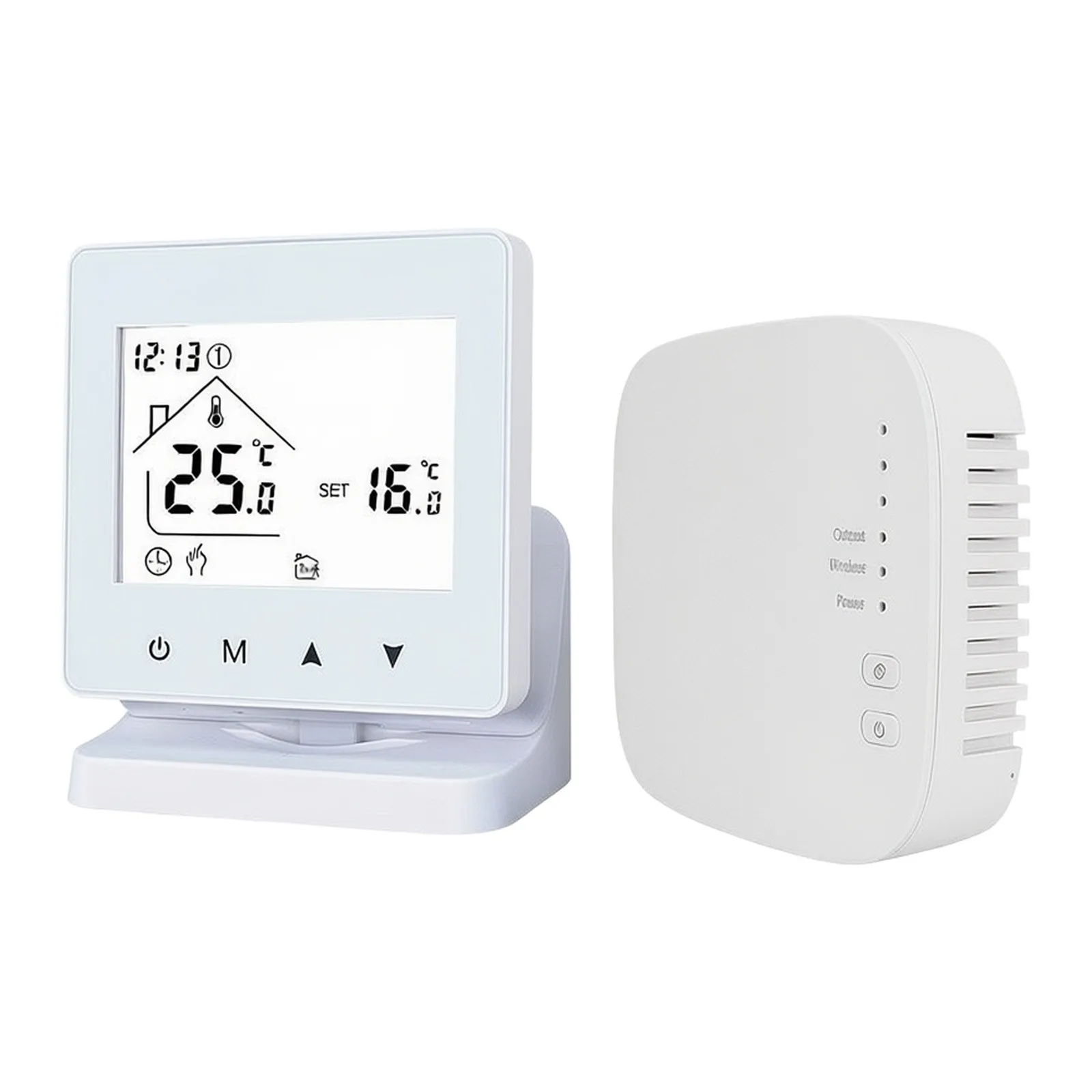 Wireless Thermostat for RF433 Floor Heating Systems Advanced Features Including Temperature Adjustments and for child Safety