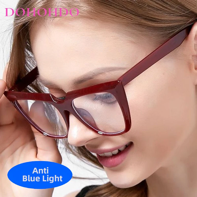 

Vintage Big Cat Eye Classic Optical Women's Glasses Luxury Brand Designer Men Play Computer Anti-Blue Light Eyeglasses Female