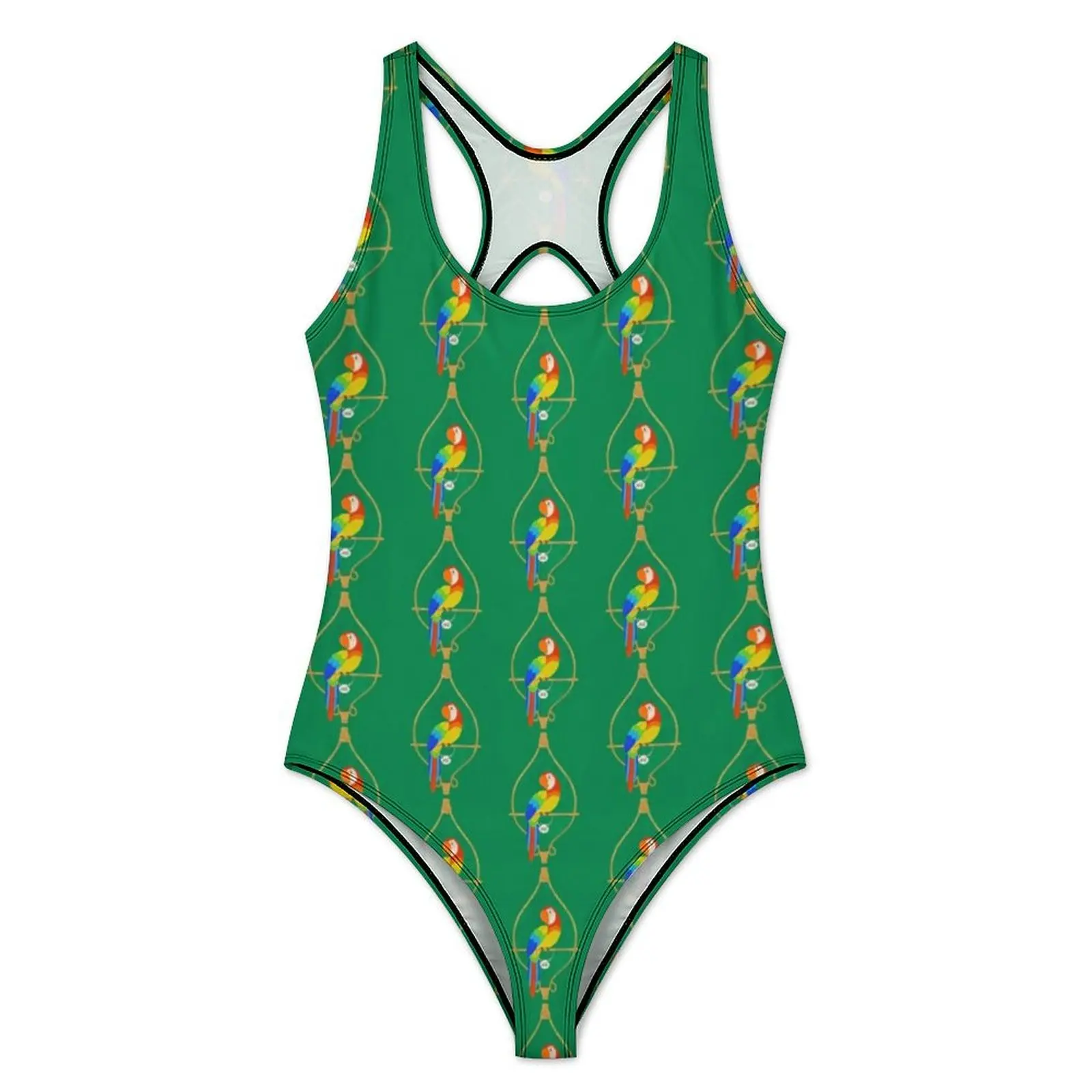 Cute Parrot Swimsuit Colorful Animal Print Push Up Swimwear One-Piece Holiday Swim Monokini Bodysuit Sexy Graphic Beachwear