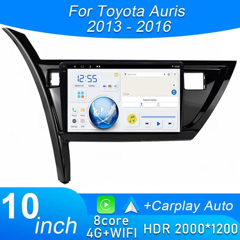 

Carplay Android Auto Radio For Toyota Auris 2013 2014 2015 2016 High-Performance CPU GPS Navigation 5G WIFI Multimedia Player