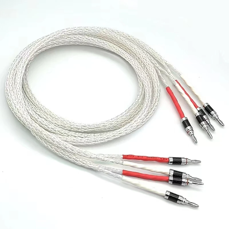 HiFi 8AG sterling silver speaker audio cable new 1 pair 16-core Speaker Cord Wire For Hi-fi Systems