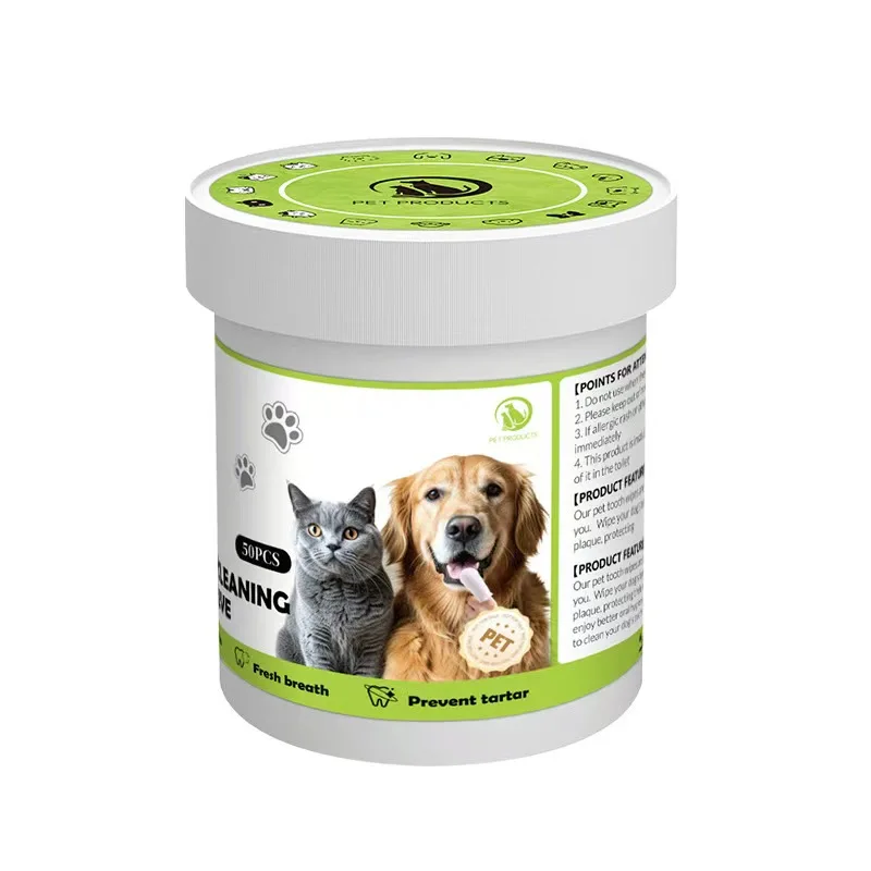 

Pet Dental Cleaning Finger Wipes Deodorize and Remove Tartar, Freshen Breath, Disposable Toothbrush Oral Cleaning Finger Cots