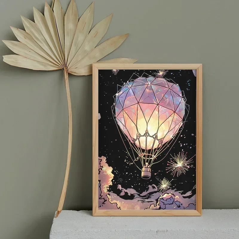 4枚セット DIY 手描き 光る絵 グロー スクラッチペイント カラフルな厚紙絵 クリエイティブな絵を描く