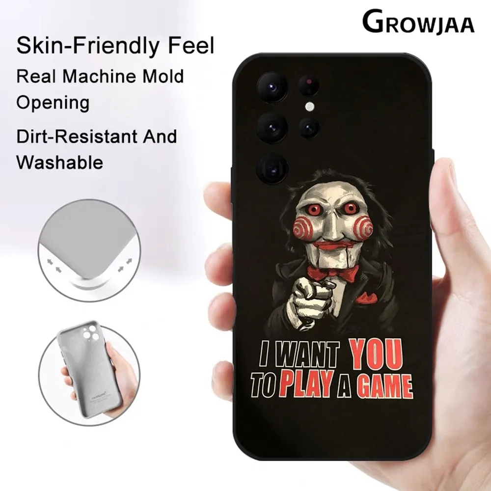 Classic The J-Jigsaw Killer Horror Phone Case for Samsung Galaxy S24 Ultra S22 S23 Ultra S21 S20 Protective Silicone Funda