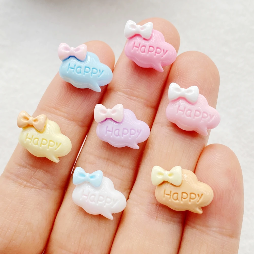 30Pcs Cute Mini Cartoon Colorful Bow Cloud Nail Art Resin Designer Charms DIY Craft For Nail 3D Decorations Jewelry