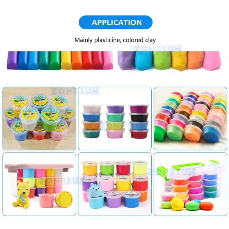 Zonesun Super Light Clay Packing Machine Slime Packing Equipment Clay Extruder Filling and Capping Machine ZS-100XPN