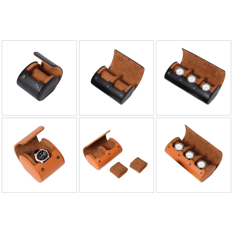 

3 Slots Watch Roll Travel Case Watches Storage Display Watch Box Travel Gift 97QE
