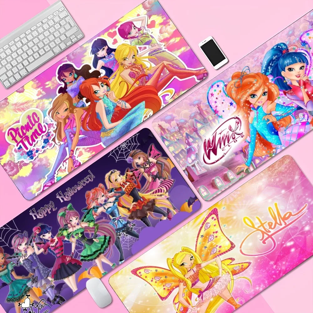 

Girl W-Winx C-Clubs Mousepad Custom Skin Desktop Desk Mat Kawaii Gaming Accessories Students Writing Pad for PC Computer Table