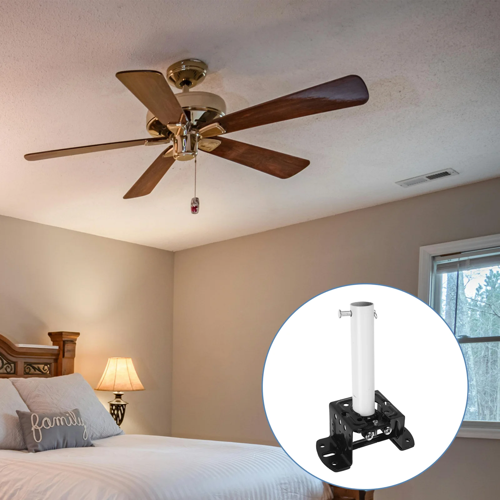 Ceiling Fan Accessories Mount Adapters Mounting Bracket Hook up Convenient Kit Supplies Iron Lifting Hooks