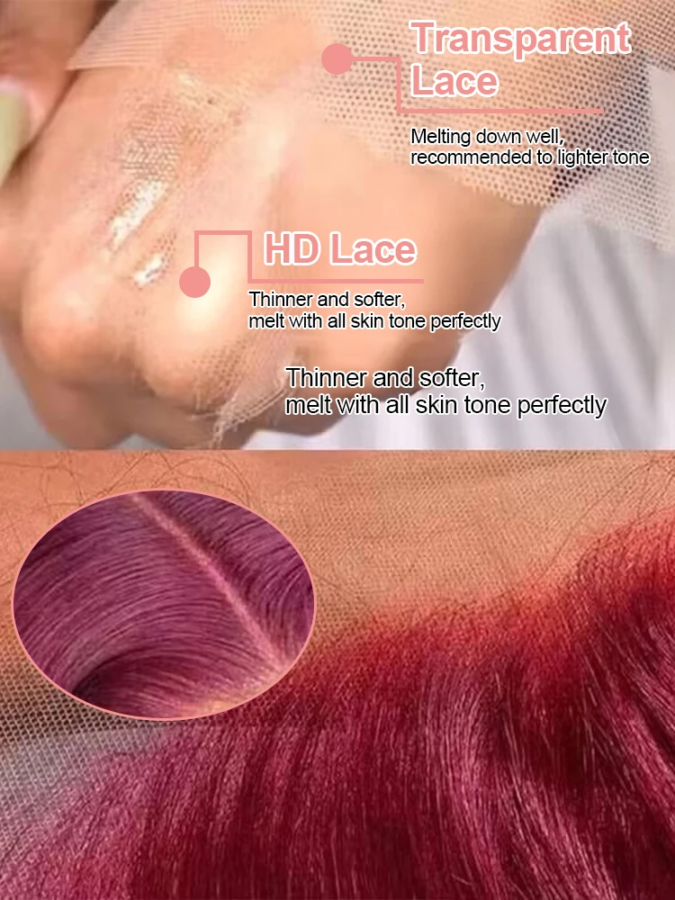 99J Burgundy Curly Wigs 13x6 HD Lace Front Human Hair Wig Pre Plucked 250% Brazilian Transparent Deep Wave Frontal Wig 30 38 Inch Red Wine Colored Water Wave Human Hair Wigs For Women image 6