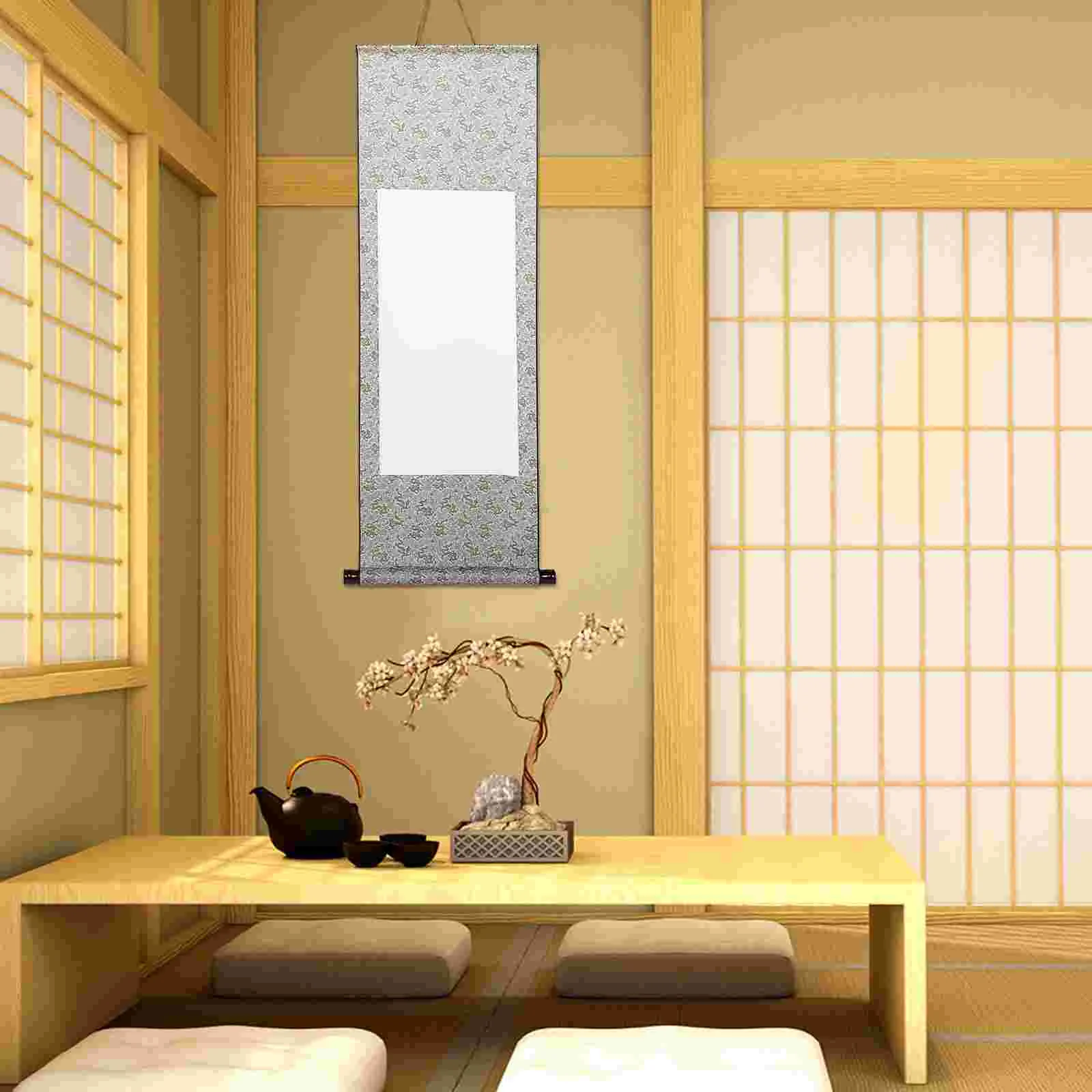 Blank Scroll Hanging Paper Calligraphy Chinese Painting Scrolls Accessory Drawing