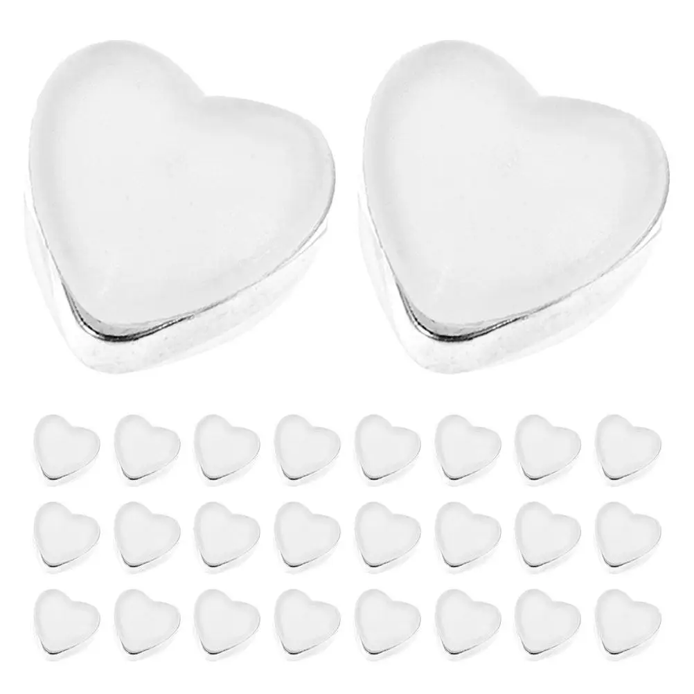 

30Pcs Heart Shaped Silicone Earring Backs Soft Comfortable Anti Slip Ear Stud Stopper Secure Earring Safety Backs for Women