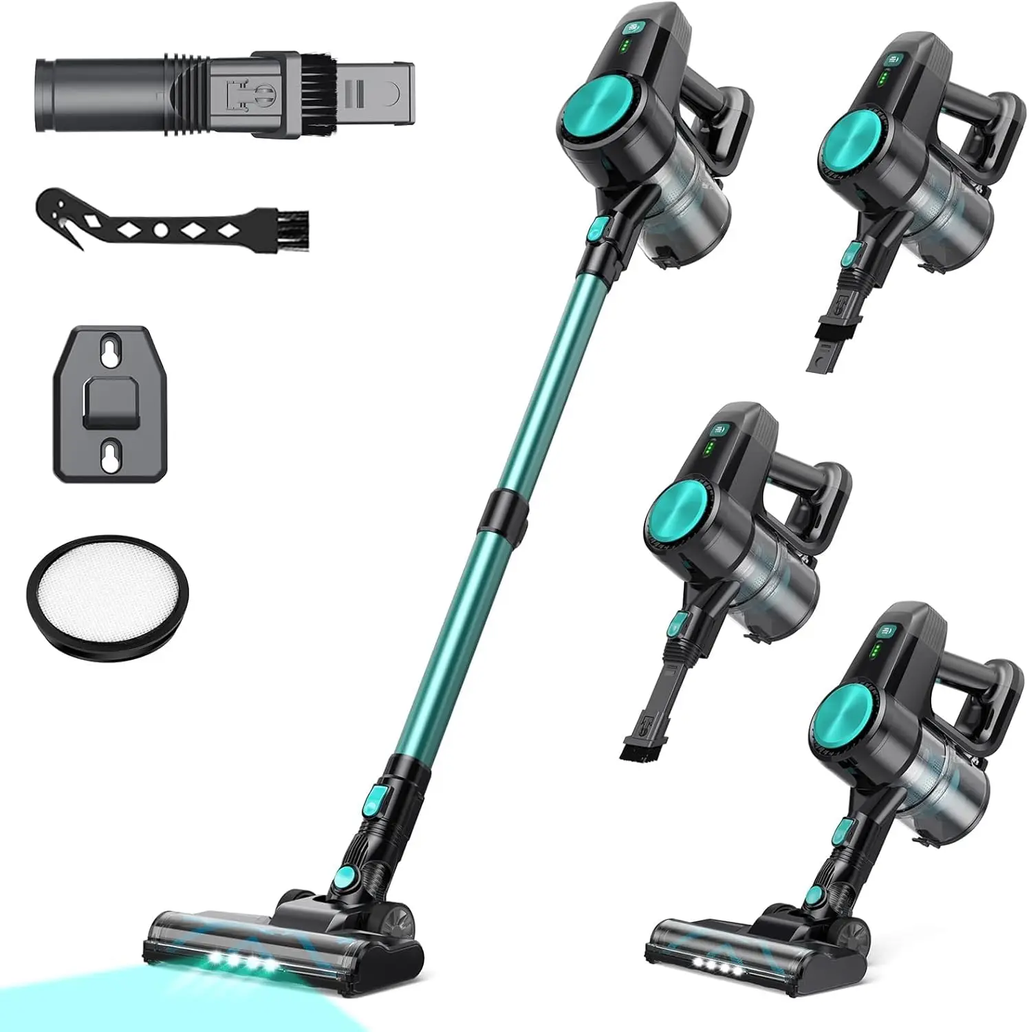 

Cordless Stick Vacuum Cleaner, 40min Runtime, Self-Standing, Anti-Tangle Brush, Lightweight for Home Floors and Pet Hair