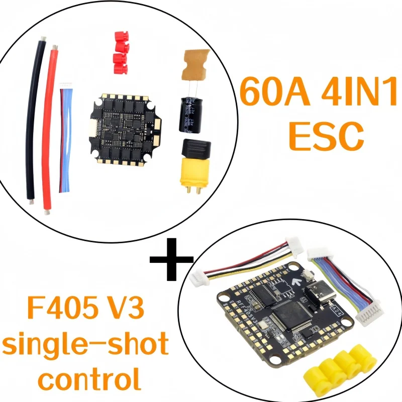 

Модуль управления полетом RockFlight RFFC F405 V3 / 60A 4in1 BLheli_S ESC, регулятор скорости ветровой мощности для гоночного дрона RC FPV