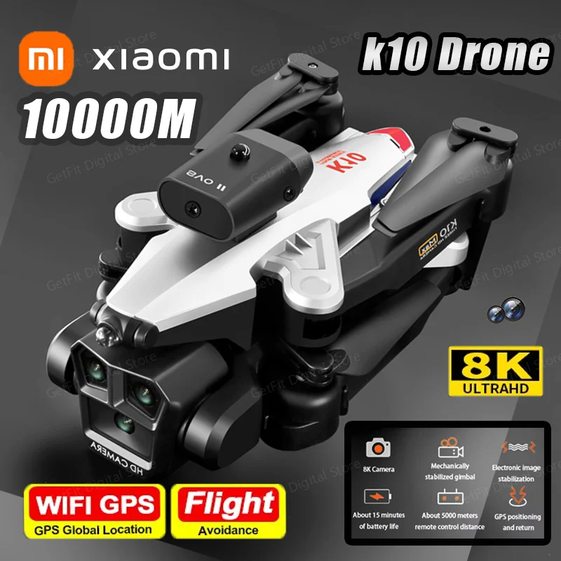 For Xiaomi K10 Max Drone 8K Professinal Three Camera Brushless Motor Unmanned Aerial With Optical Flow Positioning Function