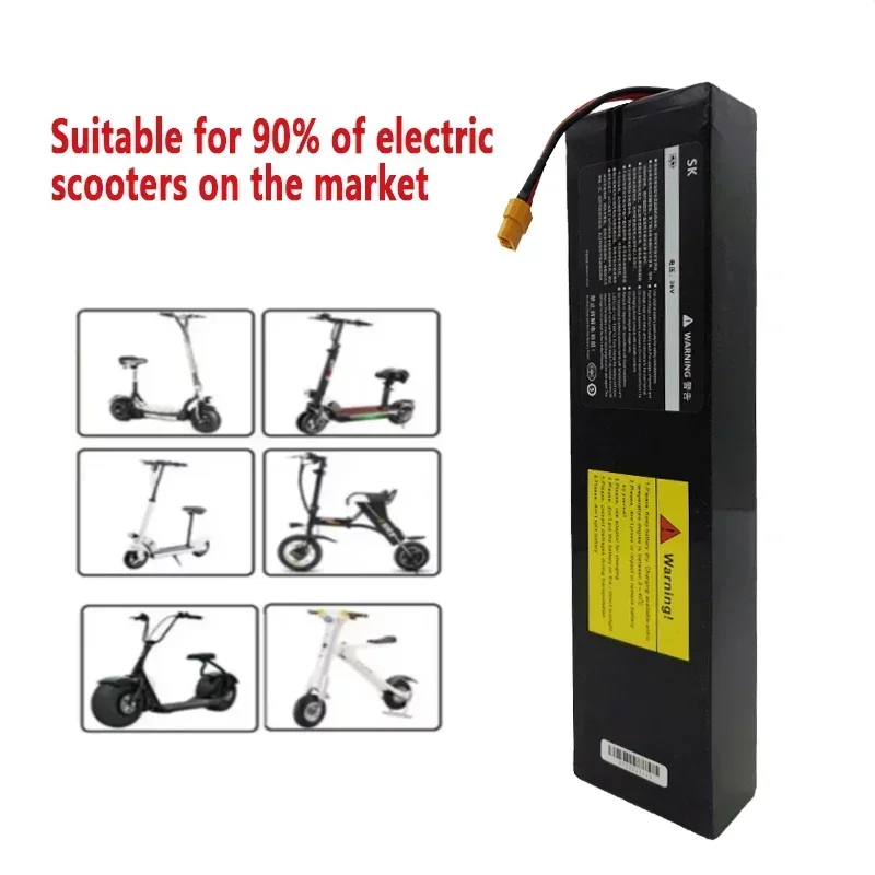 36V 100Ah Wiederaufladbarer Lithium-Akku 18650 10S3P 1000W Leistung Modifizierter 36V Elektroroller-Akku mit BMS, XT60 JST