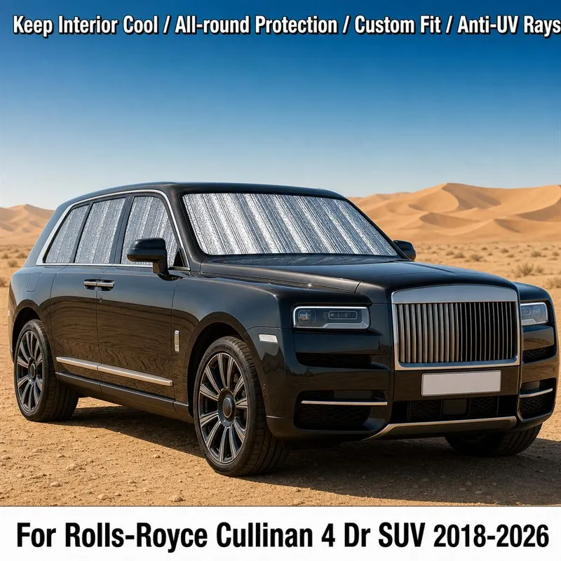 Für Rolls-Royce Cullinan 4-Türer SUV 2018-2026 Komplettes Set Auto-Fenster-Sonnenschutz UV-Blocker Sichtschutz Wärmeisolierend Faltbare Auto-Vorhänge