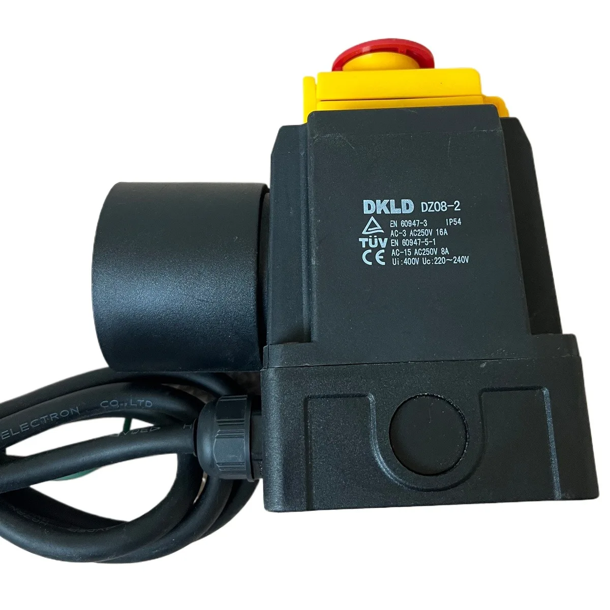 DZ08-2 250 فولت 16A آلة تقسيم الخشب الملف اللولبي مفتاح بـزر دفع لآلة قطع السجل مع المكونات الصناعية المقبس