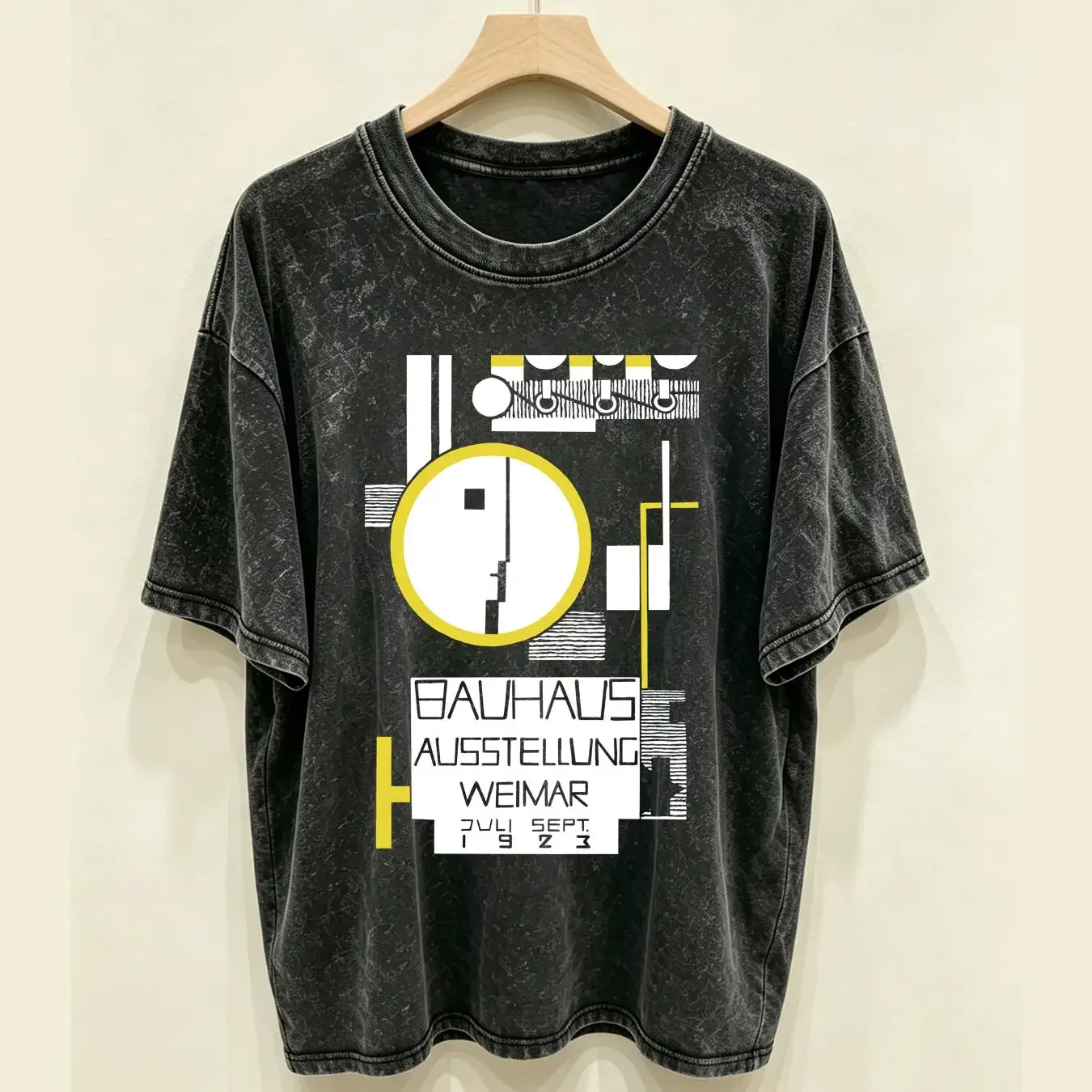 washed T Shirt Bauhaus Exhibition Poster 1923 limited edition original design tribute unisex long or short sleeves vintage