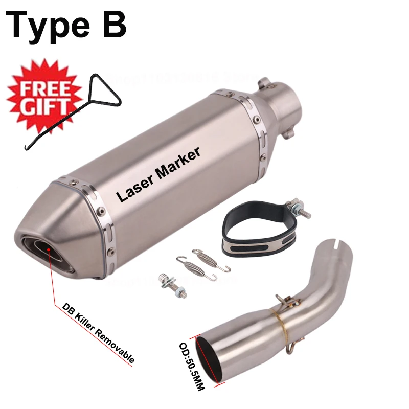 Slip On For Kawasaki Ninja125 Z125 NINJA 125 2018 - 2022 Motorcycle Exhaust Escape Systems Modified Muffler Removable DB Killer