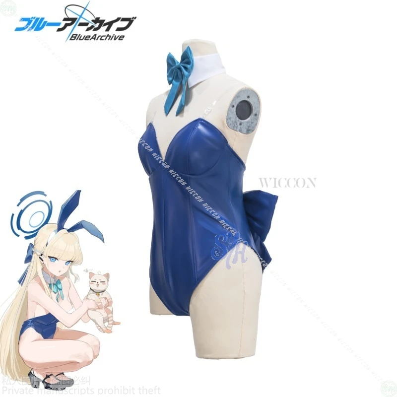 Kostium Cosplay Blue Archive Asuma Toki Anime Seksowna Króliczka Jirai Kei Kawaii Niebieski Kombinezon Kokarda 코스프레 Halloween Party
