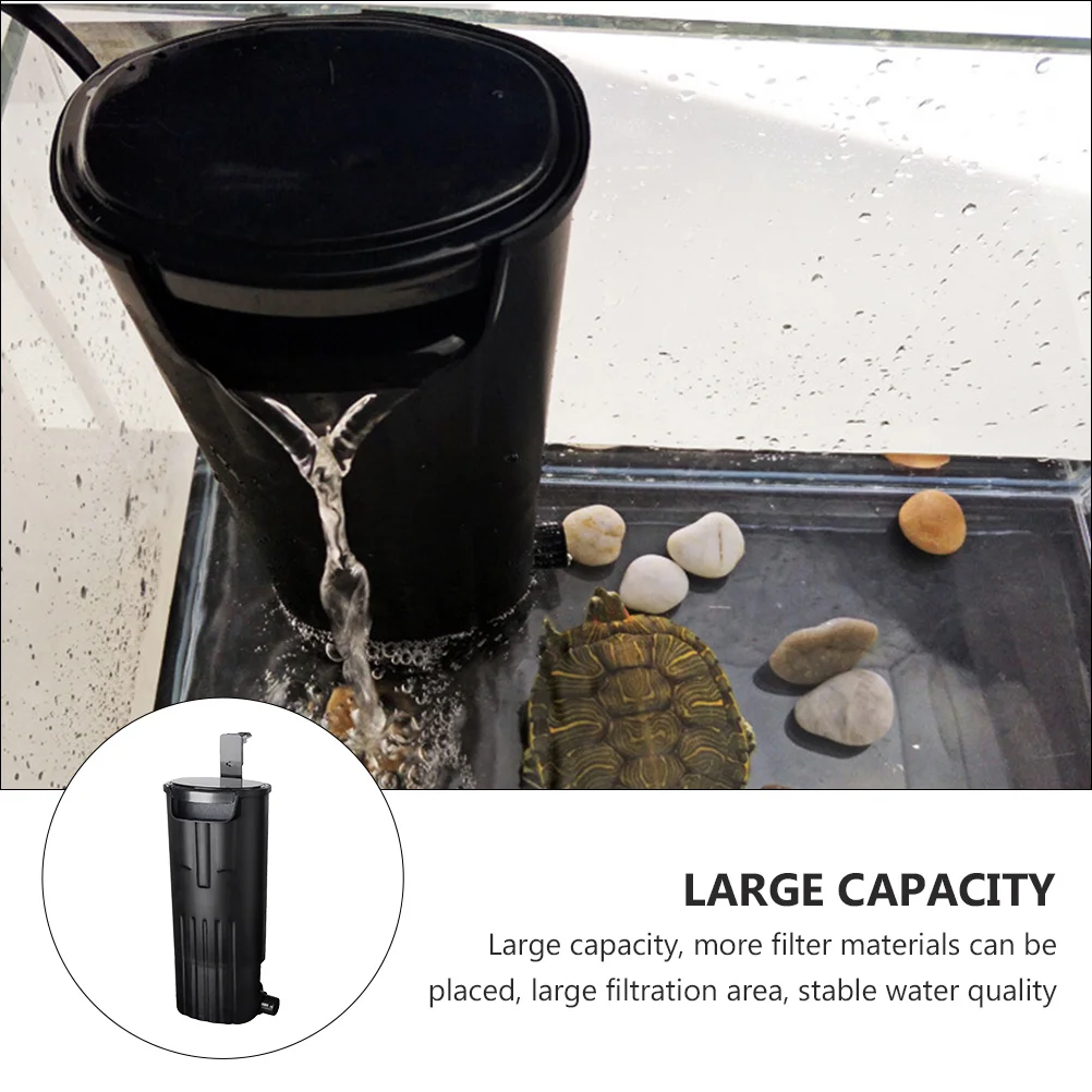 

Turtle Tank Filter Waterfall Fountain Aquarium Pump 4CM Low Water Level High Power Fish Tank Aerator Large Capacity