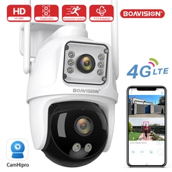 4MP 4G Outdoor Surveillance Camera AI Auto Tracking Color Night Vision Two Way Audio Dual Lens Dual Screen PTZ Security Camera