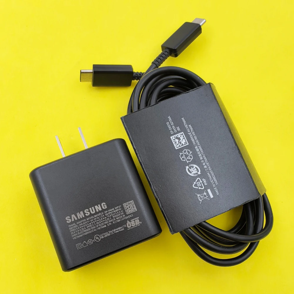 Samsung 45w US Plug Super Fast Charger Power Adapter 1/1.8M Type C Cable For Galaxy S26 S25 S24 S23 Ultra Z Flip Fold 7 6 5 A55