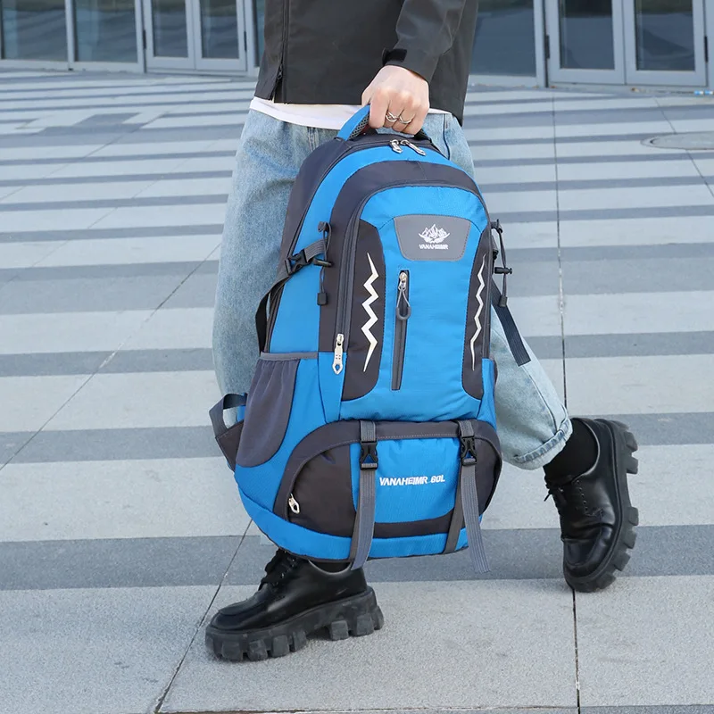 حقيبة ظهر لتسلق الجبال سعة 60 لتر، متعددة الوظائف بسعة كبيرة من النايلون المقاوم للماء، المشي لمسافات طويلة في الهواء الطلق، التخييم، حقيبة ظهر رياضية، B397 #3