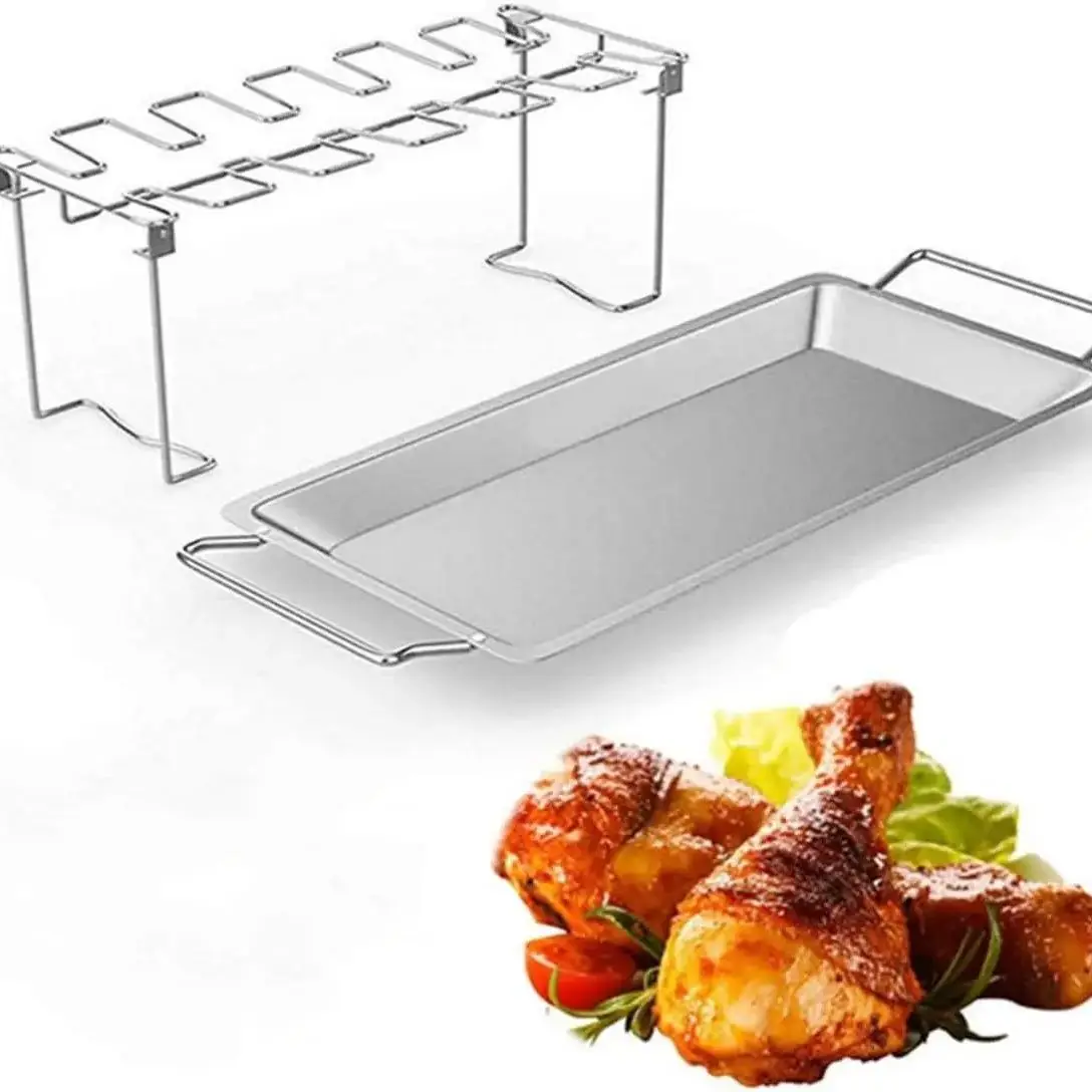 Griglia per gambe di pollo per griglia, griglia per griglia in acciaio inossidabile, forno, griglia a carbone, accessori per barbecue