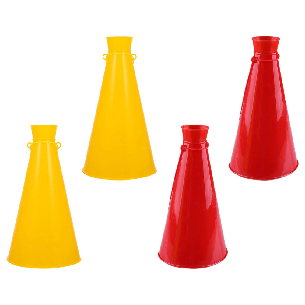 

4 Pcs Cheer Horn Football Cheerleading Megaphone Big Prop Props Mini Cones Directors Plastic Magaphone for Games Megaphones