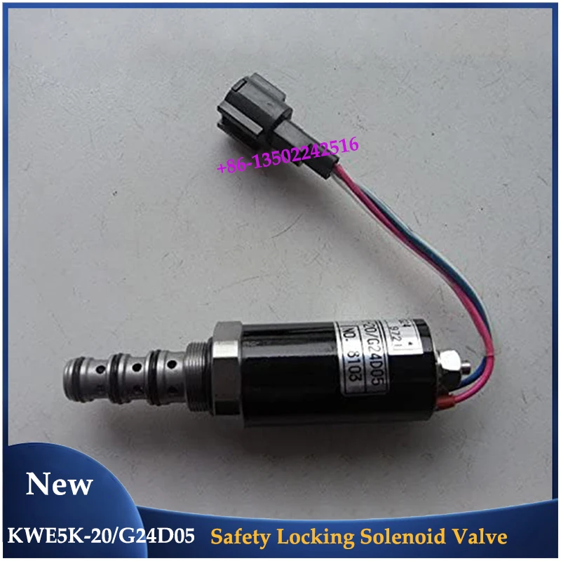 Safety Locking Solenoid Valve KWE5K-20/G24D05 For Kato HD820 Excavator Parts