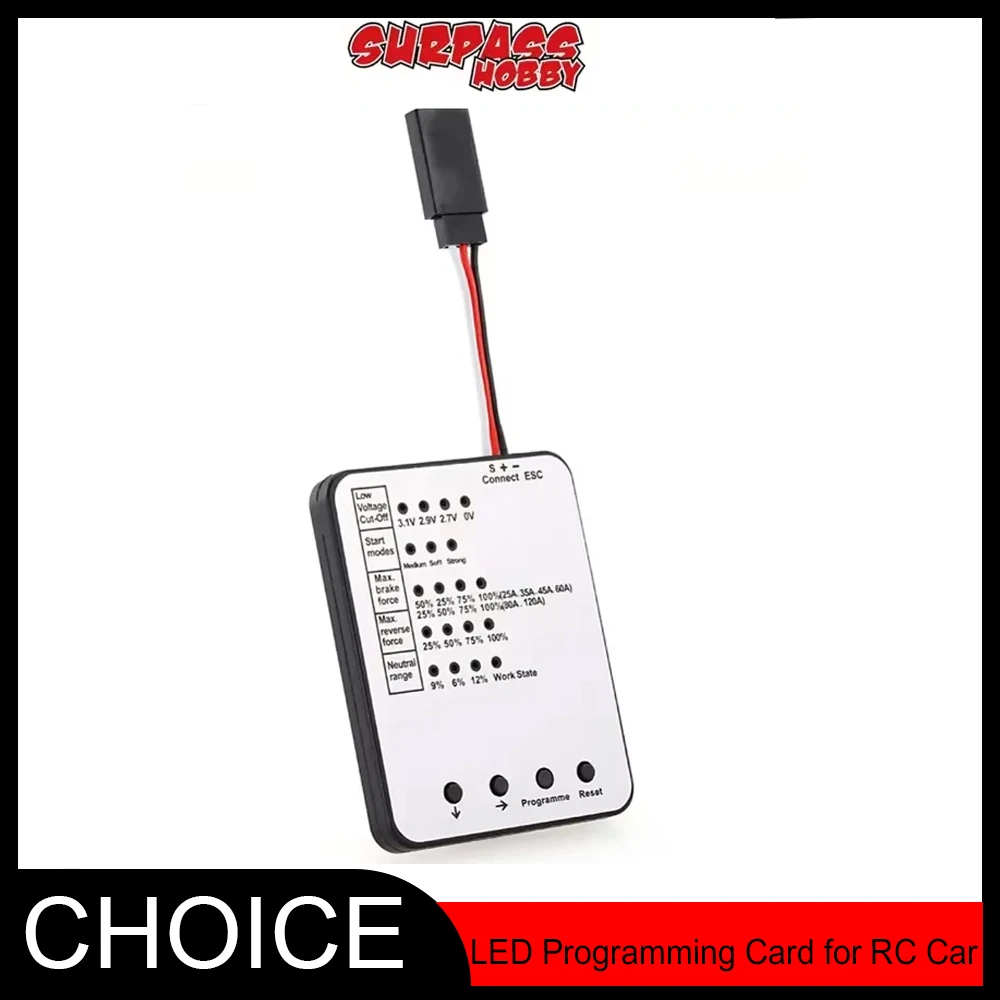 

SURPASS HOBBY LED Programming Card for RC Car 25A/35A/45A/60A/80A/120A/150A Brushless ESC Electronic Speed Controller Programme
