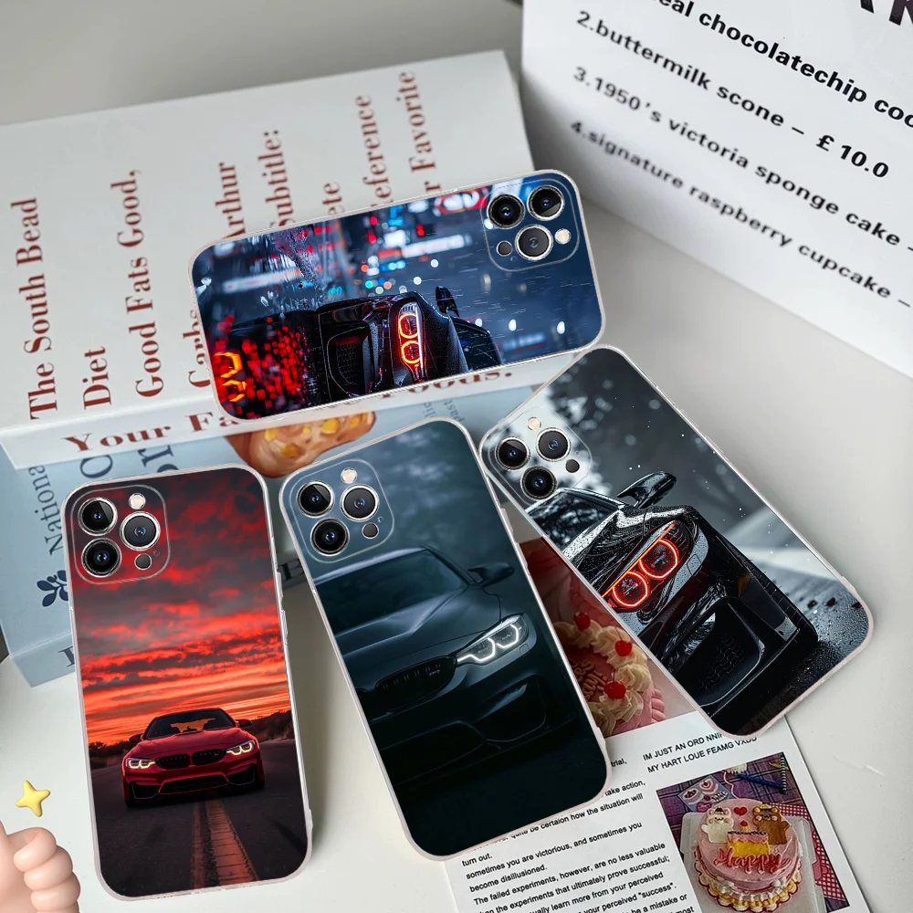 B-Blue Red Car Phone Case Silicone Soft For Iphone 16 15 14 13 12 11 Pro Mini XS MAX Plus X Cover