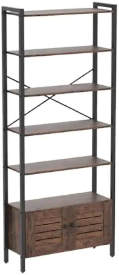 5 Shelves on Wheels, Standing Storage Cabinet for Living Room, Home Office, Bedroom,