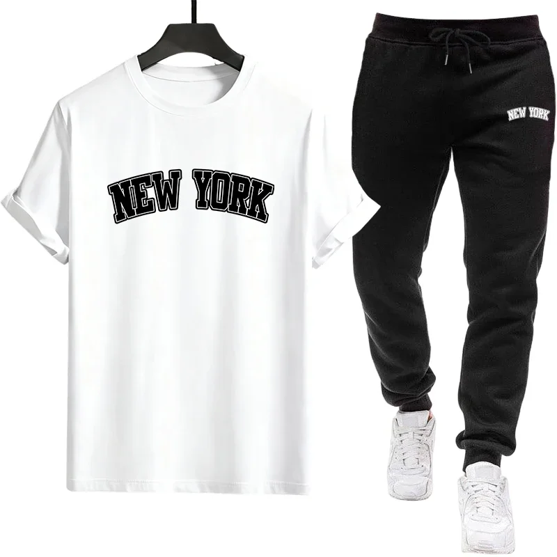 

2026 Man of Faith Print Tracksuit T-shirt + Sweatpants Spring Summer Home Outdoor Comfort Men's Set Urban Causal Sports Outfit