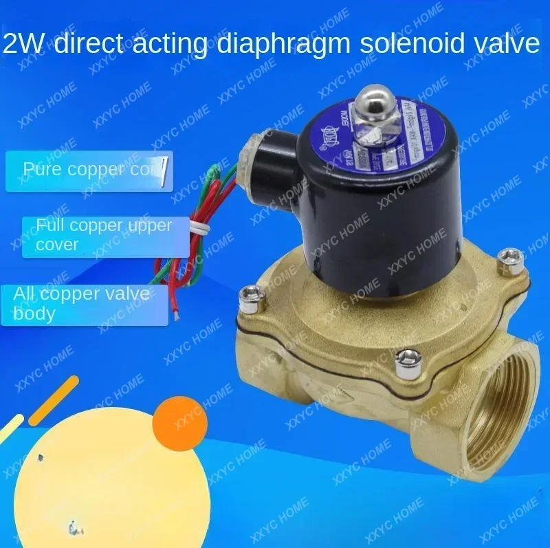 جميع النحاس عادة مغلقة صمام الملف اللولبي المياه الهواء 2 واط سلسلة 4 نقاط 6 نقاط 1 بوصة 2 بوصة AC220V24 Bopu BOPU