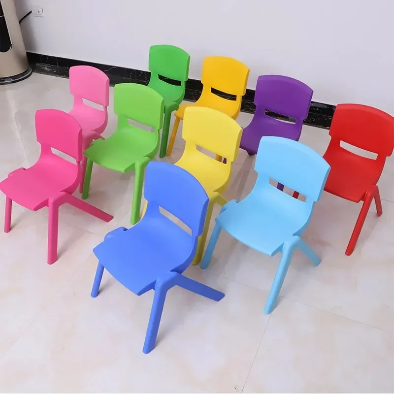 

Kindergarten children's plastic chairs with backrest thickened student training desks and chairs children's chairs