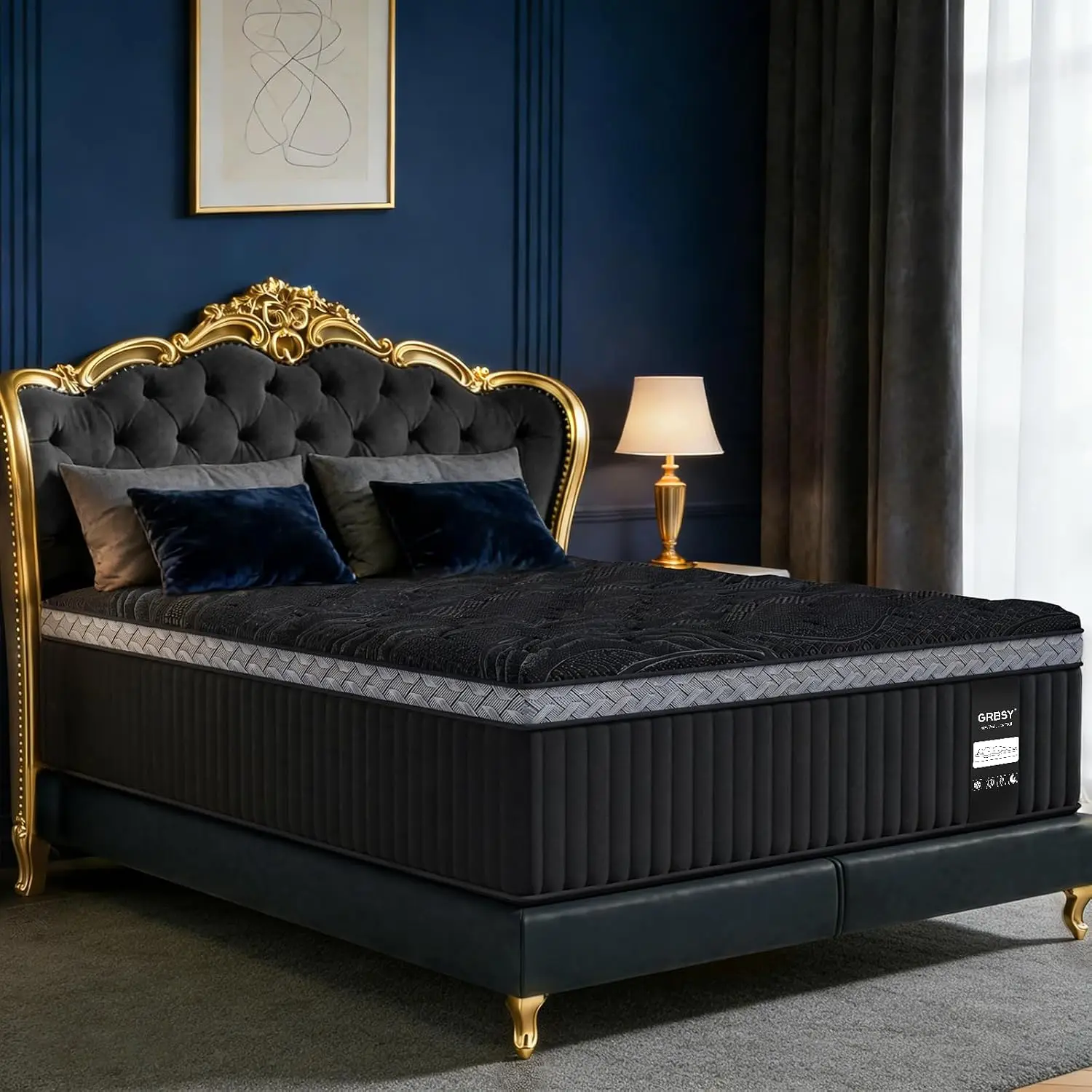 14 Inch Queen Size Mattress, Upgraded Luxury Hybrid Queen Mattress In A Box with 7-Zone Support for Cool Night & Pressure Relief