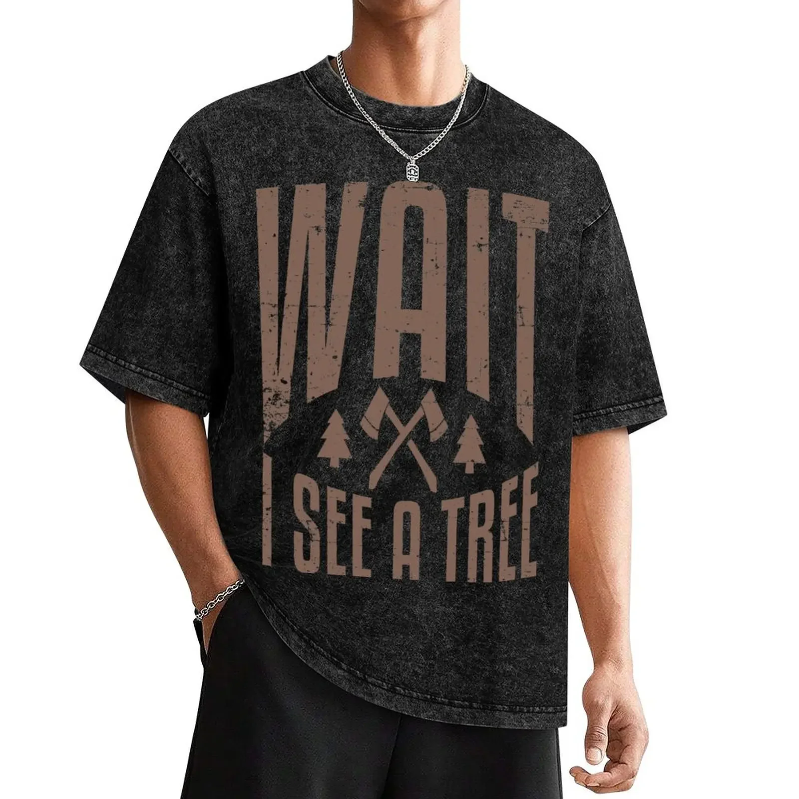 Wait I See A Tree Lumberjack Funny Logger Tree Logging Pun Joke T-Shirt Blouse plus size tops mens champion t shirts