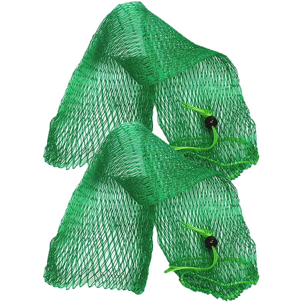 

2pcs Fishing Bag 40cmx60cm Portable Foldable Mesh Drawstring Fishnets Holder Nylon Tackle Net for Catching Storing Fish