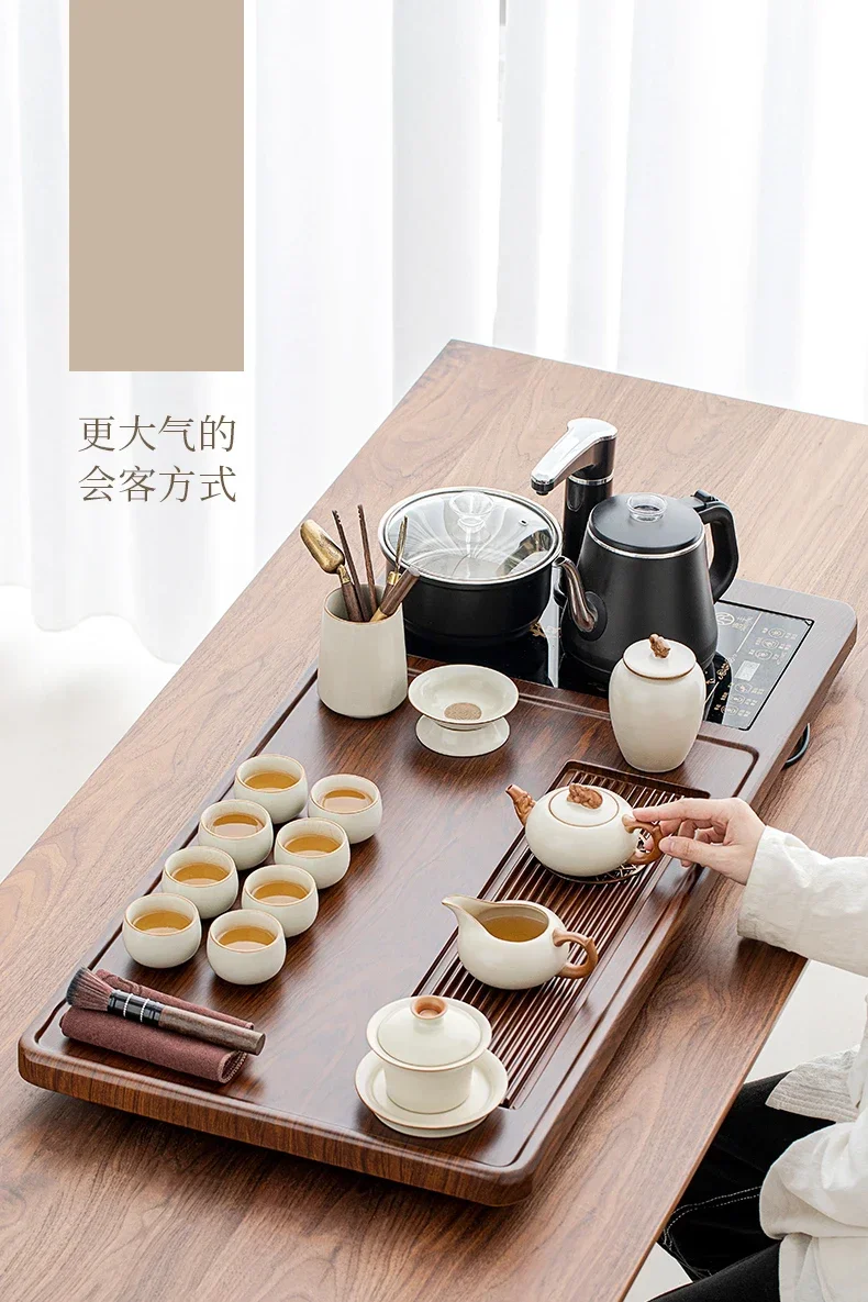 Tea set, tea tray set, household fully automatic water boiling integrated