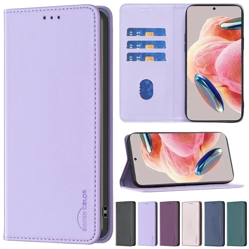 Wallet Skin Friendly Magnetic Flip Leather Case For Xiaomi Redmi Note 13 12S 12 Pro 11S 10 Pro 9 13C 12 12C 10C 9A 9C 13T 11T