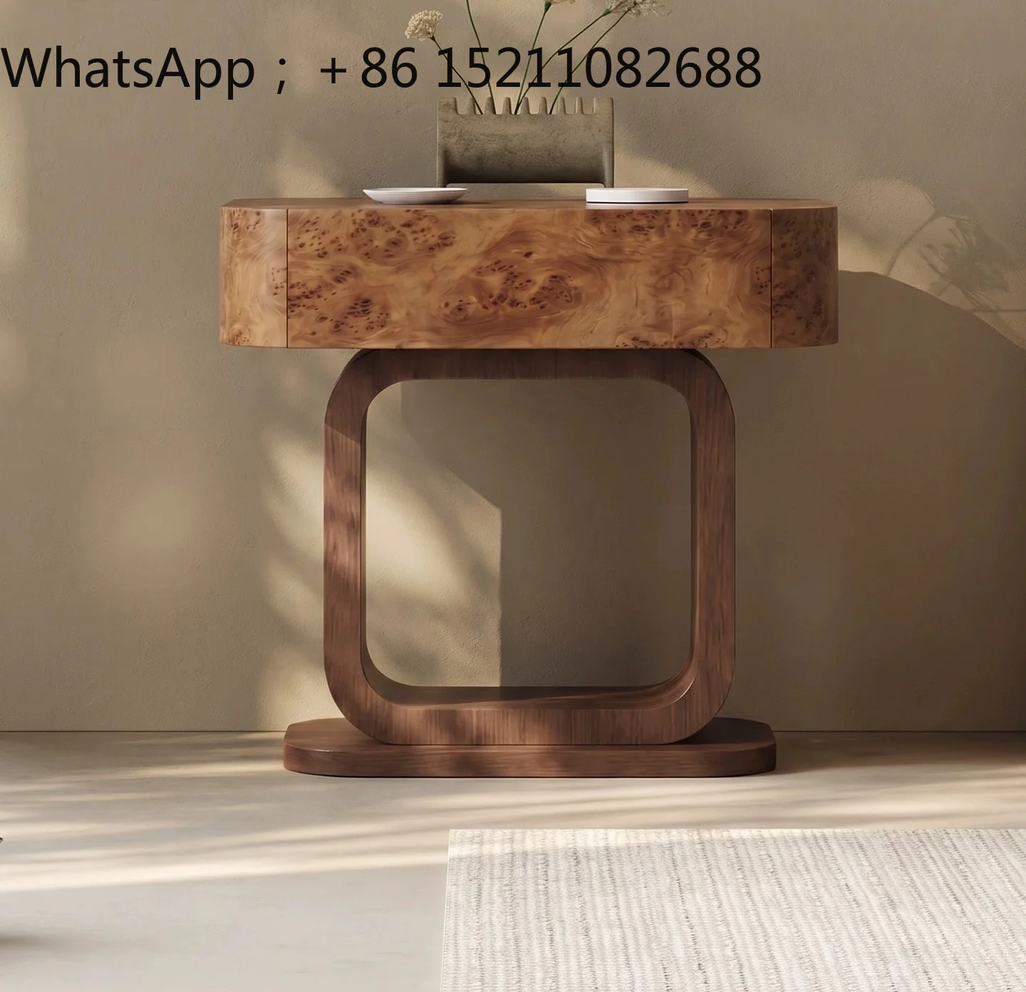 SCY medieval style solid wood bedside table retro tree tumor pattern locker wabi sandy wind creative minimalist bedside table